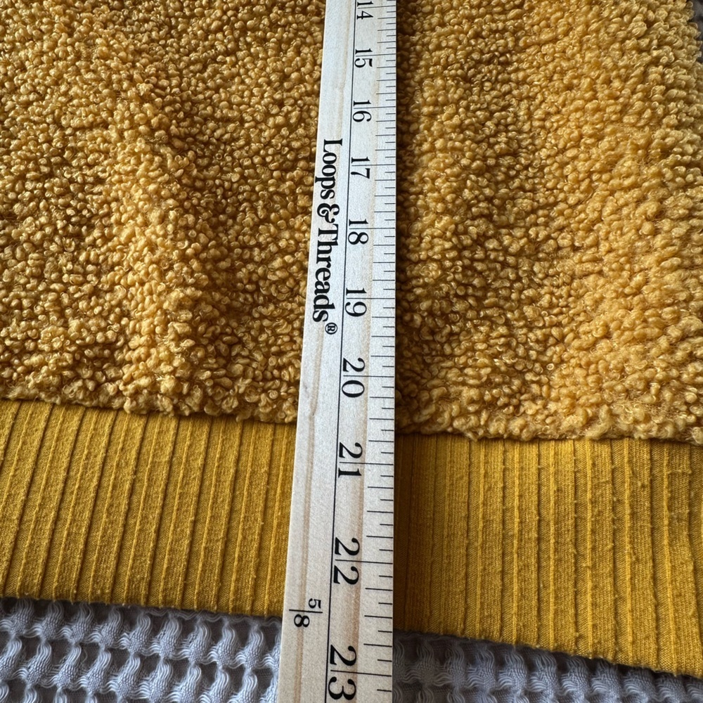 Anthropologie Porridge Brynne Sherpa Pullover Womens Sweater Small Cozy Mustard - Picture 5 of 6